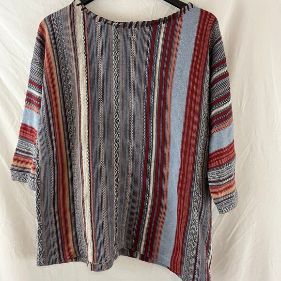 Chaps Southwestern Aztec Striped Pullover 3/4 Sleeve Sweater Top 1X - Picture 2 of 6